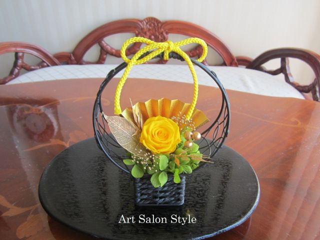 Art Salon Style　プリザーブドフラワー和風アレンジ体験　作品